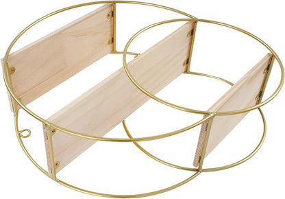 Floating Shelves Wall Mounted, 3-Tier Storage Display Rack Storage Display Rack Metal Wall Mount Display Organizer Holder for Home Decor,Gold (1, Round)