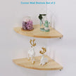 10 inch Corner Shelf, Solid Wood Corner Floating Shelves for Wall, Round End Wall Mounted Floating Shelf for Bedroom, Living Room and Kitchen (Burlywood-10 inch)