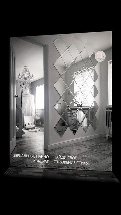 Vlush Full Length Wall & Tiles 10.2'' x 10.2'' x 10PCS Full Body Mirror, Full Length Mirror Wall Mounted Mirrors Decorative for Home Gym, Door, Bedroom & Bathroom