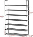 Metal Shoe Organizer,7 Tiers Shoe Storage Shoe Rack with Hooks,Fit 24-30 Pairs,Adjustable Shoe Shelf for Entryway,Hallway,Bedroom,Metal Bottom Support
