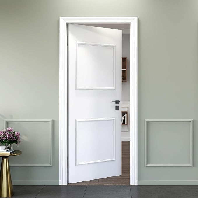 Peel and Stick Wall Molding, 4 Set 20" x 20" Premade Wainscoting Panels, Ready-to-Assemble Wall Accent Kit, Paintable Molding Trim Decor for Living Room Bedroom Hallway Kitchen Island