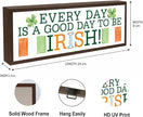 St Patricks Day Wooden Table Sign, Farmhouse Decor for St. Patrick's Days, Decorative Wooden Box Signs, Home Decor, Irish Pride Gift, A Good Day to Be Irish Sign, 9.5x3.1x1 inches