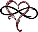 Infinity Heart Wall Decor, Unique Infinity Heart Metal Wall Art Decor Love Sign Steel Wall Plaques Bedroom Ornaments for Home Wedding Decor, Room Living Room Decoration (Red Black, 15.7x14inch)