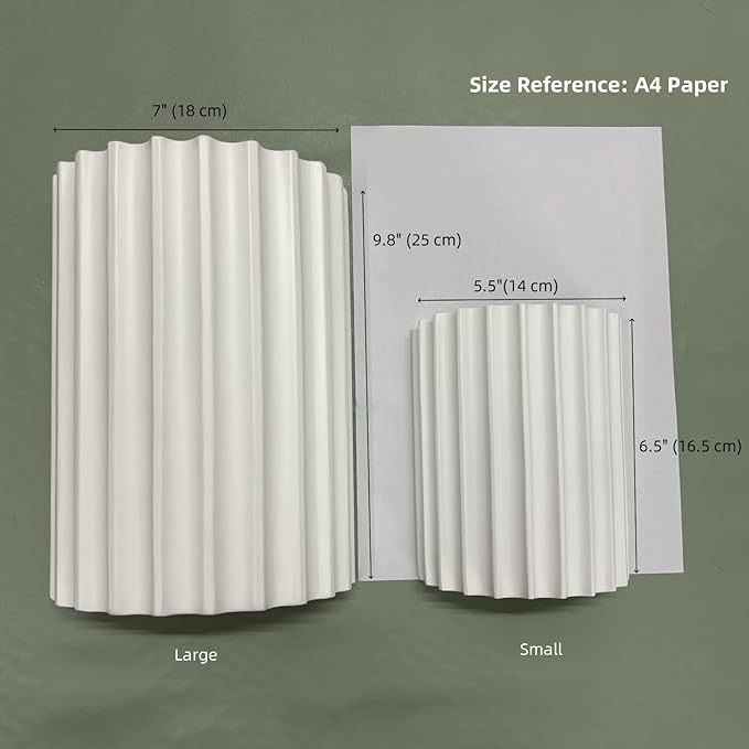 7 Inch Large Contemporary White Wall Sconce Modern Wall Light Up and Down 2 Lights Wall Mounted Lamp Nordic Resin Plaster Sconces Lighting for Living Room Bed Room Stairway Hallway