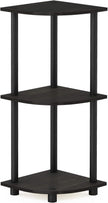 Furinno TURN-N-TUBE Corner Shelf, 3-Tier Corner Bookshelf, Display Storage Shelves with Open Shelves, for Organization and Storage, Living Room, Home Office, Garage, Espresso