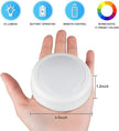 BLS LED Puck Lights with Remote Control, Wireless Under Cabinet & Closet Lighting, RGB 13 Color Changing Lights with Dimmer, Timer & AA Battery Operated, Push, Touch, Stick on for Night, White, 2 Pack