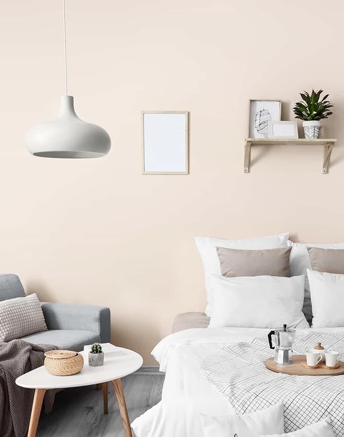 Peel and Stick Wallpaper Solid Color Contact Paper Matte Beige Wall Paper for Bedroom Bathroom Nude Wallpaper Removable Self-Adhesive Kitchen Wall Decor Vinyl Roll 17.3" x 118"
