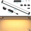 WOBANE LED Under Cabinet Lighting, 24 inch Black Cabinet Light, Hand Wave Activated, Warm White to White Color Tunable,Touchless Dimmable Panel for Kitchen,Counter,Shelf,Under Desk Lighting 1200LM