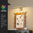 Picture Light for Wall,Battery Operated Art Lights for Painting,3 Color Selections and Brightness, Adjustable Wireless Portrait Lights with Remote for Artwork,Bookcase,Photo Frames(Brass, 15.7inch)