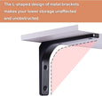DINZI LVJ Long Wall Shelves, 39.4Inch Wall Mounted Shelves Set of 2, Extra Large Floating Storage Ledges with Sturdy Metal Brackets for Living Room, Bathroom, Bedroom, Kitchen, White
