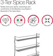 Metaltex Pepito 3-Tier Spice Rack – Wall-mounted Kitchen Storage Shelf for Seasonings and Condiments - Polytherm Lava, 36 x 8 x 32 Centimeters