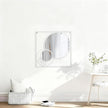White Circle Wall Mirror, Square Wall Mounted Mirror Set Round Modern Art Decorative Mirrors for Living Room Bathroom 24x24 Inch Decor