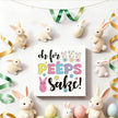 Easter Decorations for Home Funny Bunny Wooden Box Sign, Oh For Peeps Sake Easter Decor, Rustic Easters Desk Decorations, Easters Office Decor for Work Spring Farmhouse Shelf Plaque