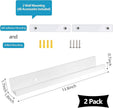 evron Acrylic Floating Shelves – 2-Pack White Wall Shelf for Bathroom, Bedroom, or Kitchen – Easy Installation with Adhesive (No-Drill) or Screws (Drill Required) – 13.8