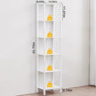 66in Tall Bookshelf 6-Tier Small Narrow Bookcase, Skinny Book Shelf for Small Space, Farmhouse Slim Shelf with Storage, Wood Freestanding Display Thin Bookshelves for Living Room, Office, White