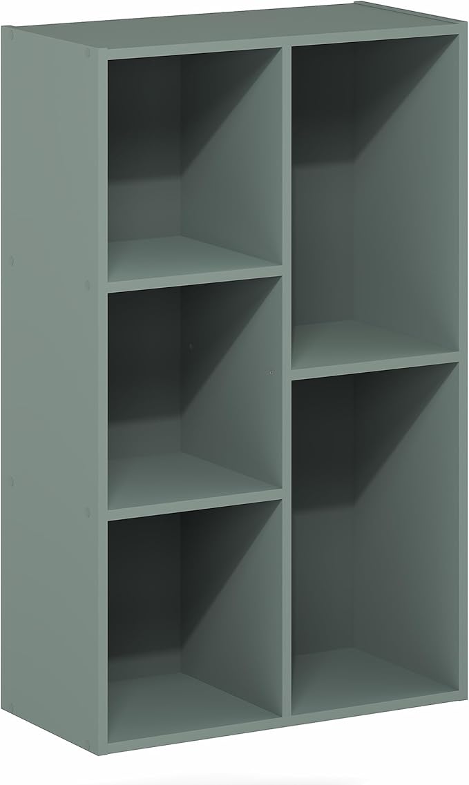 Furinno LUDER Book Shelf, 5-Cube Bookshelf, Reversible Bookcase, 9.4