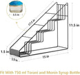 Coffee Syrup Rack for Coffee Bar Accessories, Fits with Torani and Monin Syrup, Coffee Bar Organizer Holds 4 Bottles