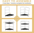 2-Tier Bathroom Organizer Countertop Corner - Makeup Organizer Cosmetic Perfume Holder Bedroom Storage Shelf or Kitchen Spice Rack (Chrome + Black)