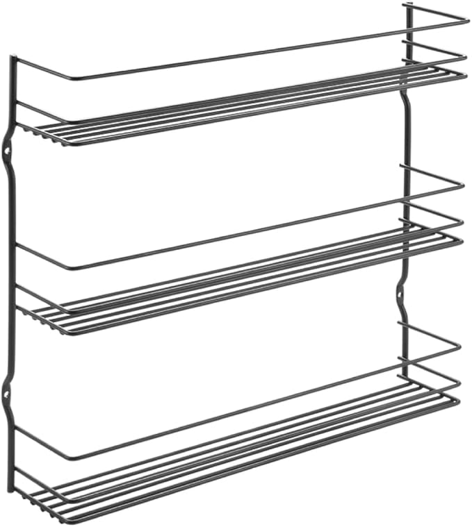 Metaltex Pepito 3-Tier Spice Rack – Wall-mounted Kitchen Storage Shelf for Seasonings and Condiments - Polytherm Lava, 36 x 8 x 32 Centimeters