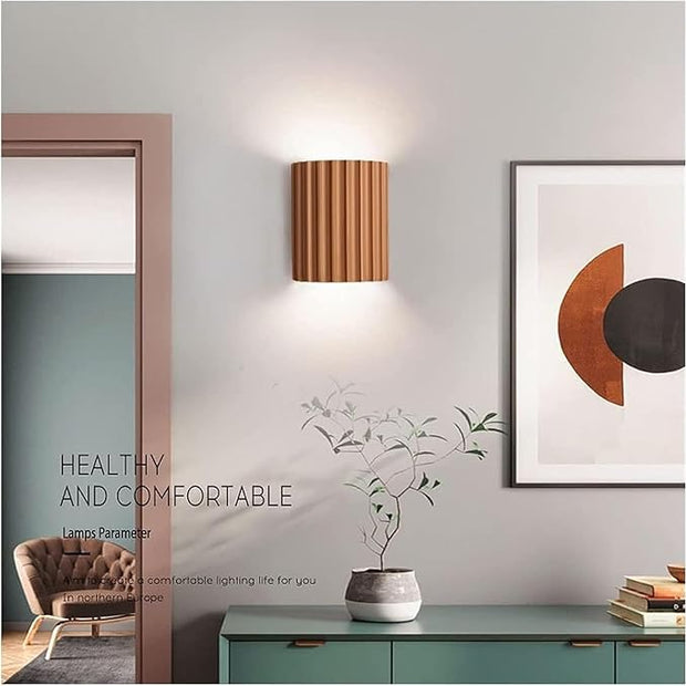 Nordic Minimalism Vintage Lamp Light Geometric Wall Lamp LED Wall Sconce Up Down Wall Lamp Resin Wall Spot Accent Lighting Indoor Lamps Night Lights for Living Room Bedroom Hallway(Orange)