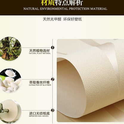 Q QIHANG Simple Fashionable Non-Woven Wallpaper 3D Embossed Three-Dimensional Flocking Foaming Wave Stripes Bedroom Living Room TV Background Wall Shop Decoration20.87 Wx393.7 L Non-Pasted (Purple)
