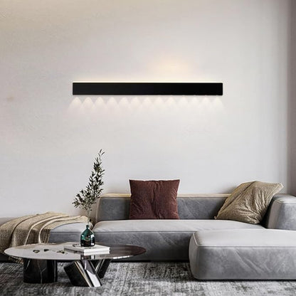 LED Wall Light, Ultra-Thin Black Metal Sconce with Mini Spotlight, Up and Down Lighting for Bedroom, Living Room, and Hallway - 3000K Warm White(120CM)