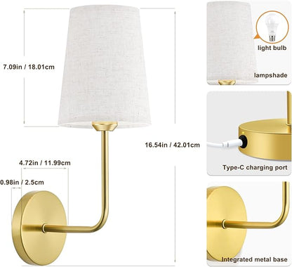 JESLED Battery Operated Wall Sconce Set of 2, 15000mAh Rechargeable Wall Lights with Timer Function, Magnetic Mounting & Dimmable, Wireless Wall Lamp for Bedroom, Living Room, Bulb Included