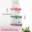Menkxi Cute Wavy Corner Shelf Wall Mount, Set of 3 Wood Floating Cloud Corner Wall Shelves with Cord Hole Wall Danish Pastel for Bedroom Living Room Bathroom Kitchen