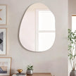 Irregular Wall Mirror 24x36 Inch,Asymmetrical Frameless Bathroom Mirrors with Tempered Glass for Bathroom Living Room Bedroom,Decorative Modern Wall Decor