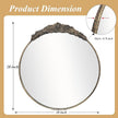 Growsun Round Wall Mirror with Vintage Black Floral Frame – 28 Inch Decorative Wall Mirror for Living Room, Bedroom, Entryway, Bathroom Vanity – Elegant Antique Accent Home Décor