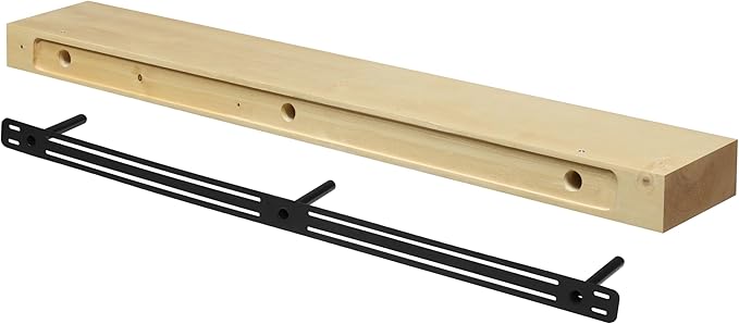 Dogberry Collections Smooth Timber Floating Shelf – Versatile Wood Mantel & Wall Shelf (Natural, 72 in.)