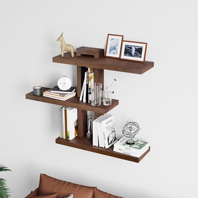 Variable Wood Floating Shelves Set of 3, Wall Cube Shelves 28.35