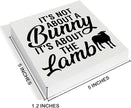 Easter Decor - Easter Decorations for Home - It's Not About a Bunny It's About the Lamb Wood Sign Home Living Room Bedroom Desk Shelf Table Tabletop Decor 5×5 Inches