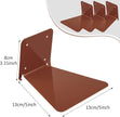 Jetec 6 Pack Invisible Floating Bookshelf Wall Mounted Floating Bookshelves Heavy Duty Book Organizers Hidden Book Shelf Metal Shelves Holder for Books Bedroom Living Room Home Office (Brown)