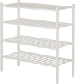 4 Tier Bamboo Shoe Rack for Closet Free Standing Wood Shoe Shelf for Entryway Small Space Stackable 27