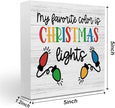 Christmas Decor Christmas Sign Decorations for Home My Favorite Color Is Xmas Light Sign for Home Office Desk Table Cubicle Shelf Xmas Desk Accessories 5 x 5 inch