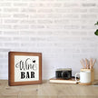 Wine Bar Signs, Box Sign Wood Desk Sign Decors, Wine Bar Decor Set, Decorative Wooden Table Top Decoration, Farmhouse Home Decor for Shelf, Country Style Home Bar Decoration, Coffee Signs C