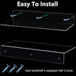 Blulu 8 Pcs Acrylic Floating Shelf, Invisible Wall Mounted Shelf for Book Plants Picture Makeup Record Display in Living Room, Bathroom, Bedroom, Kitchen, Office(14 x 5 x 2 Inches,Clear)