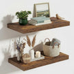 Vivelove 10 Inch Deep Floating Shelves 16 inch Long, 16 x 10 Wide Wall Shelves with Invisible Brackets, for Bedroom Bathroom Living Room Kitchen Office, Farmhouse Home Decor, Set of 2, Rustic Brown