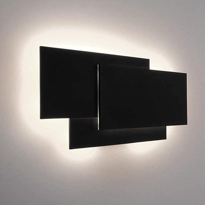 Ralbay 15.75”/36W LED Modern Wall Sconce Indoor Matte Black Wall Mount Light for Living Room Bedroom Staircase Hallway Natural White 4000K