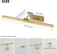 5W LED Wireless Picture Lights with Remote and Timer 23.6'' Inch Rechargeable Brass Gallery Lighting Battery Operated Art Lights Over Frame Portrait