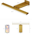 Picture Light for Wall with Remote, Picture Lights Battery Operated Rechargeable 12000mAh, 3 Colors & 3 Timers, Brightness Dimmable for Gallery Poster Frame Painting Photo Art Display (Gold, 1 Pack)