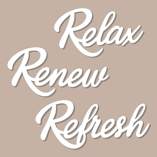 3 Pieces Bathroom Decor Wooden Bathroom Sign,Relax Renew Refresh Sign (White)