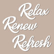 3 Pieces Bathroom Decor Wooden Bathroom Sign,Relax Renew Refresh Sign (White)