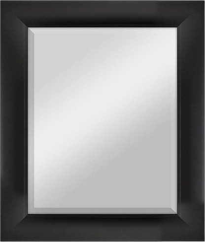 MCS Simplicity 21.5x25.5 Large Wall Mirror, Black & Beveled Detail Mirror, Vertical & Horizontal Wall Hanging Mirror for Bathroom, Bedroom & Livingroom