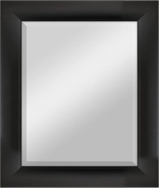 MCS Simplicity 21.5x25.5 Large Wall Mirror, Black & Beveled Detail Mirror, Vertical & Horizontal Wall Hanging Mirror for Bathroom, Bedroom & Livingroom