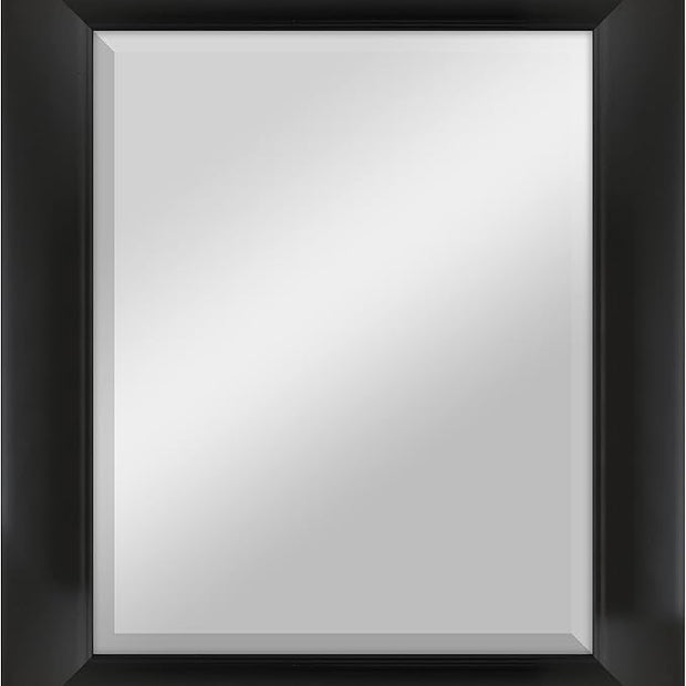 MCS Simplicity 21.5x25.5 Large Wall Mirror, Black & Beveled Detail Mirror, Vertical & Horizontal Wall Hanging Mirror for Bathroom, Bedroom & Livingroom