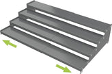 Expandable 4-Tier Step Spice Rack Organizer for Kitchen Cabinet Modern Design and Non Skid Space Saving Storage Shelf for Countertop Cabinets Pantry (1Pack/Gun-Grey)