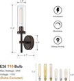 Oil Rubbed Bronze Wall Sconces Set of Two, Bathroom Wall Sconces Vanity Lights with Clear Glass Shade, Modern Farmhouse Wall Mount Lights for Mirror Bedroom Living Room Stairwell Hallway
