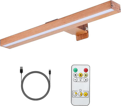 LED Picture Lights with Remote, Rechargeable Battery, Dimmable/Timer Off Dartboard Light, 16 Inch Full Metal Art Display Light with 50LEDs for Picture Artwork Gallery